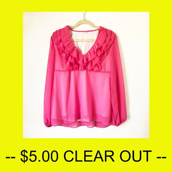 Long sleeve Chiffon Blouse - Picture 1 of 7